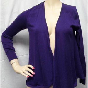 ANN TAYLOR LOFT PURPLE WATERFALL CAREER SWEATER OPEN CARDIGAN SIZE: XS